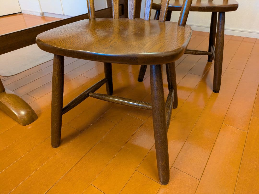 美品　旧大塚家具 木製オーバルダイニングテーブル 165×90×70 cm