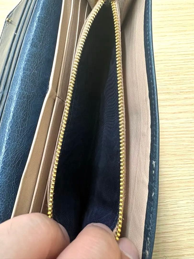 PRADA プラダ 長財布 レザー ブルー 箱付き 正規品　ヴィンテージ