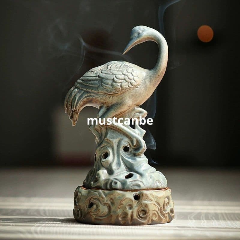 香炉 陶磁器 鶴香炉 室内 書斎 茶室禅香り炉 装飾品 工芸品 置物