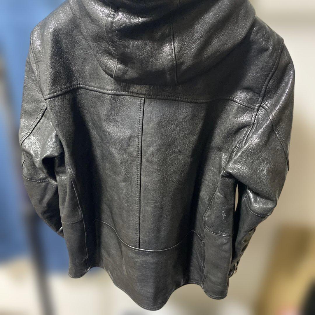 1 Schott フード付きライダース　シープスキン