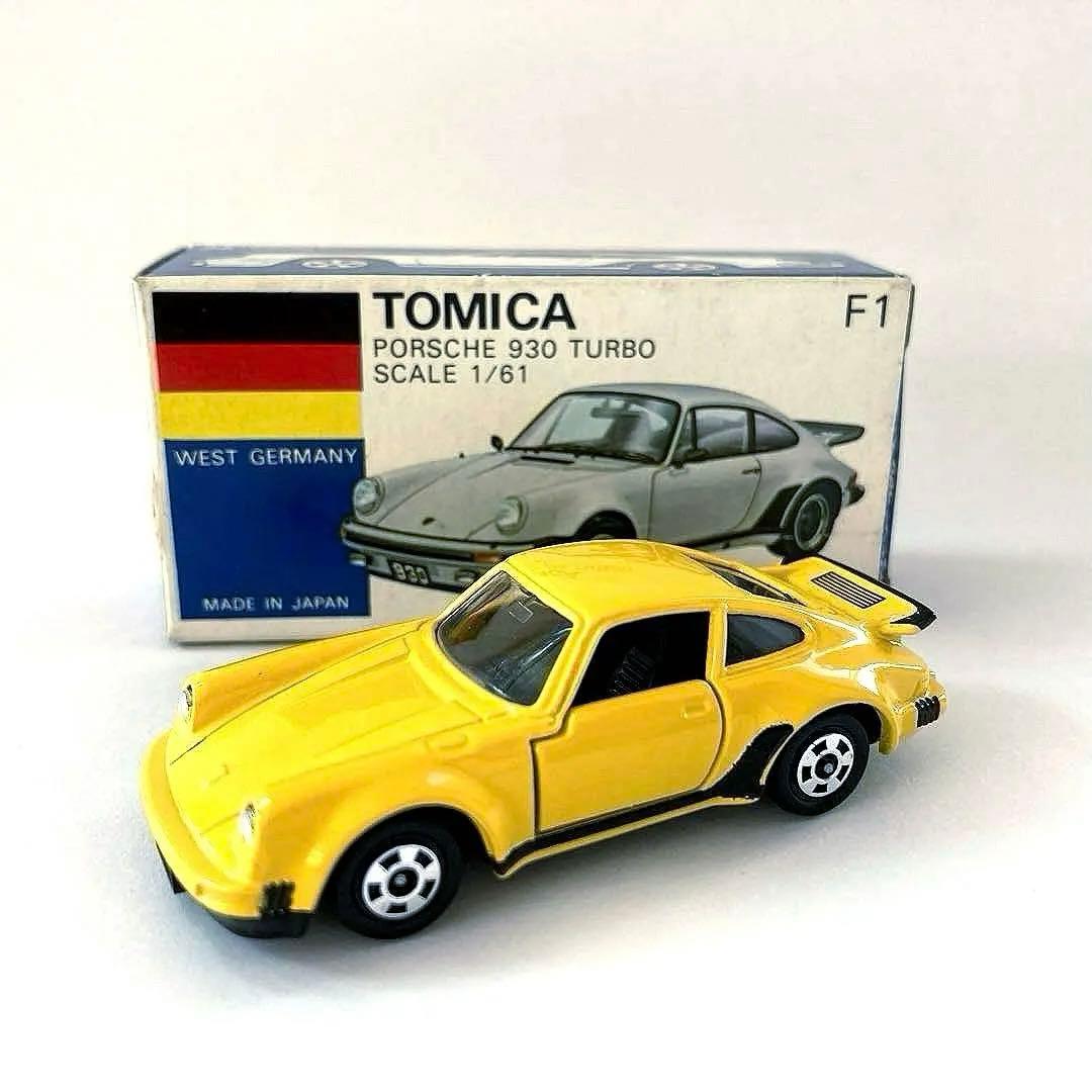 トミカ F1-2-2 ポルシェ930ターボ 日本製 青箱 イエロー 希少 美品