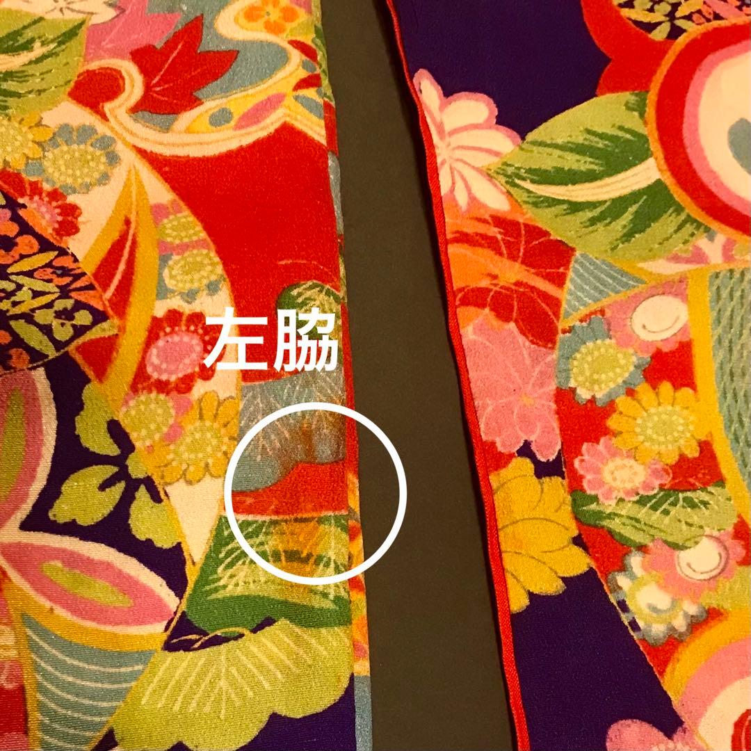 正絹 アンティーク着物 女の子 七五三 ◇雪輪 まり 橘 古典柄