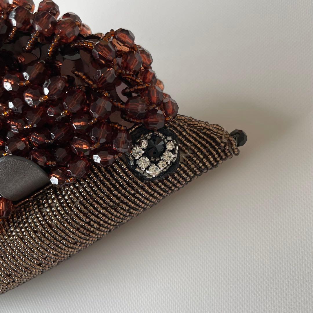 アニヤハインドマーチ ビーズパーティーバッグ　ハリネズミ