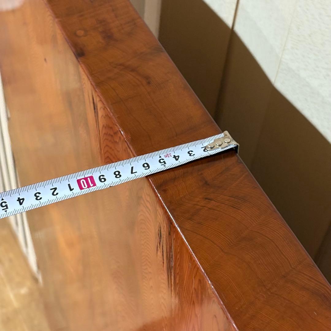 【未使用】屋久杉 一枚板 テーブル 座卓 天然木 耳付 笹杢 漆 天板 希少