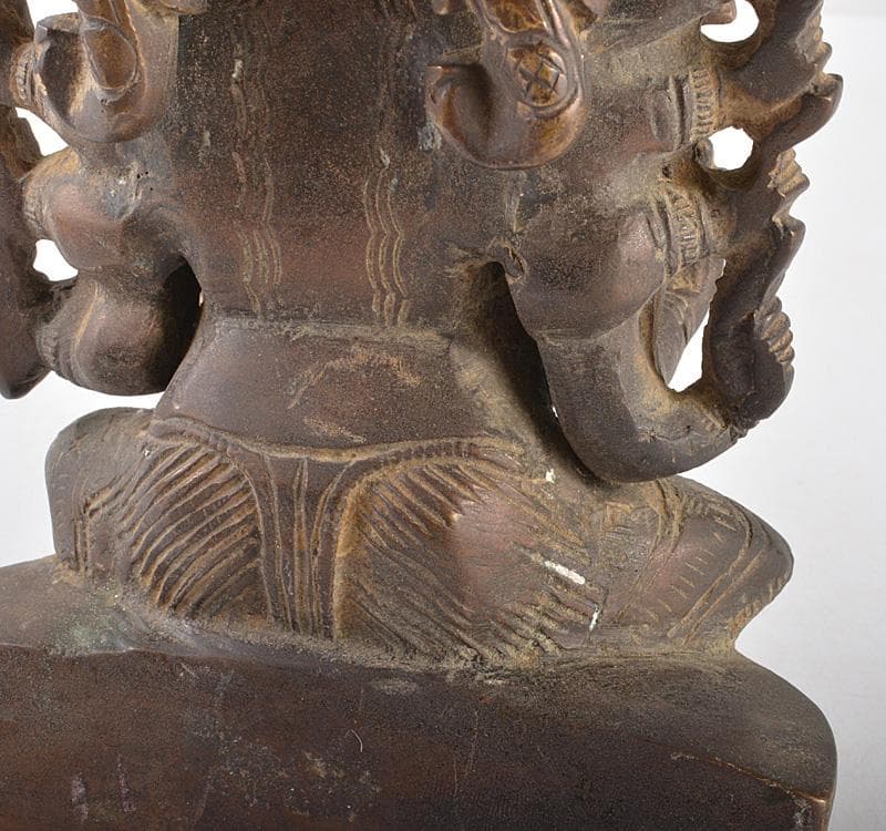 仏教美術　古銅　インド神　５面ガネーシャ象神　置物　M　R5207