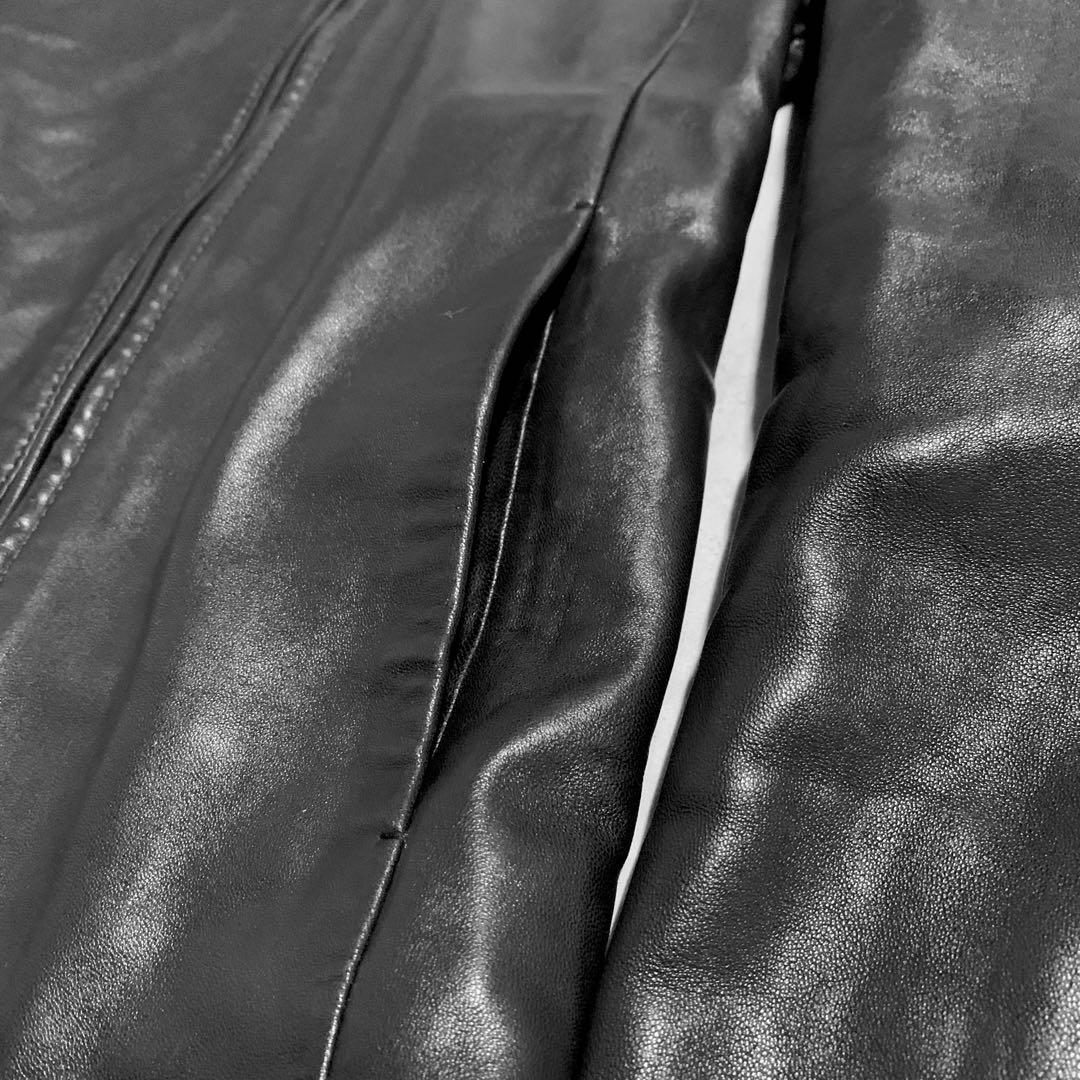 00s FUGA ラムレザー　ライダース　レザージャケット　ダブルジップ　Y2K