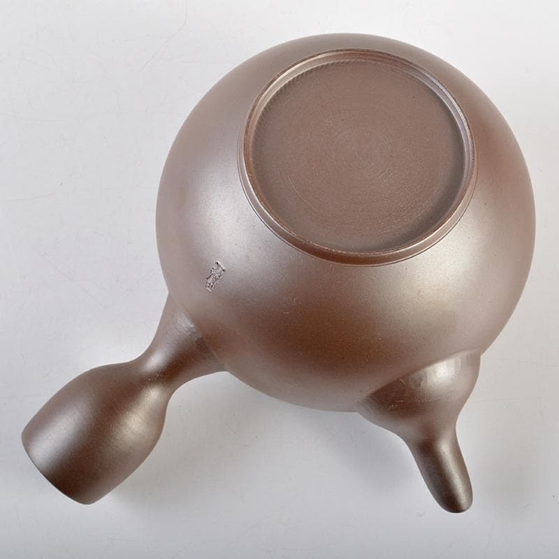 煎茶道具　萬古焼　館正規 作　横手急須　共布共箱　V　R7207