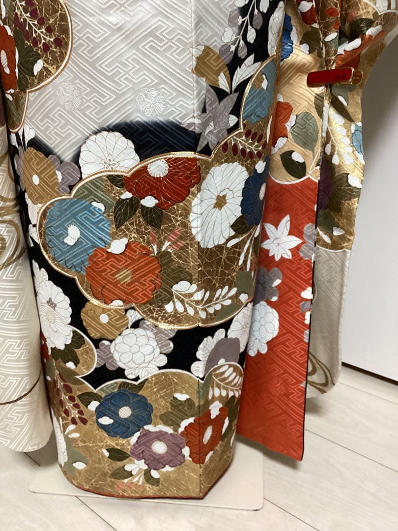 王道の古典柄 正絹振袖三越誂え 買い足し無しのフルセット 身丈166cm 裄長