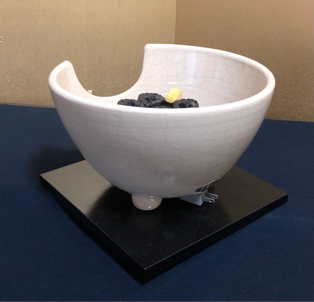 《R》茶道具 野々田式 風炉型電熱器 白さつまA 元箱　260120き5