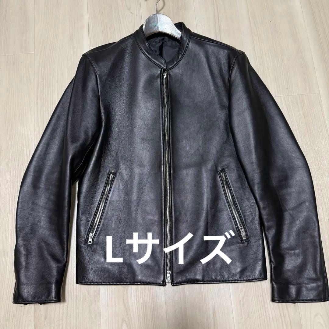 【美品】LIDnM リドム シングルライダースジャケット 羊革 ブラック L