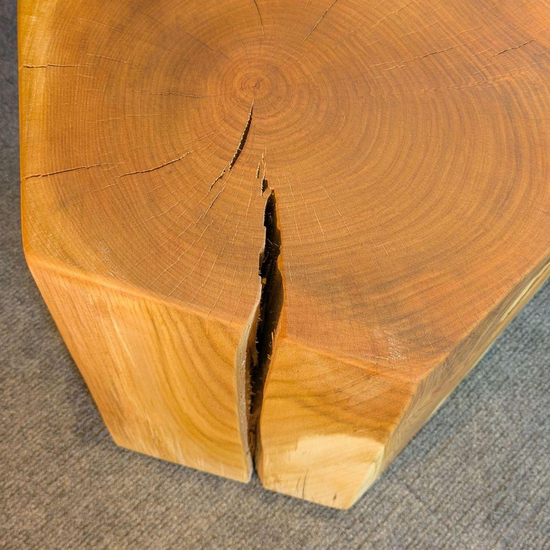 ピーナッツ様確認用　山桜　六角形　 天然木　椅子　スツール　高さ約35㎝