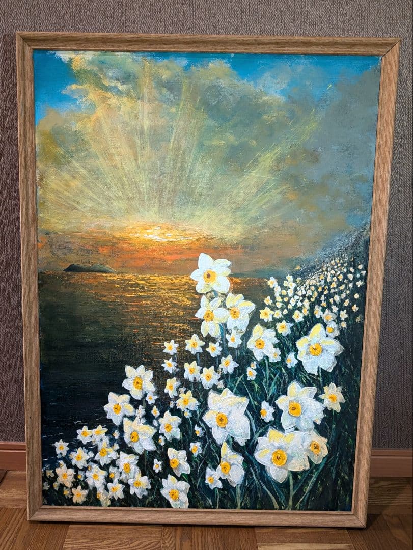 NY公募展入選作品「はじまりの島、水仙の島、淡路島」　アクリル画 大型P20号