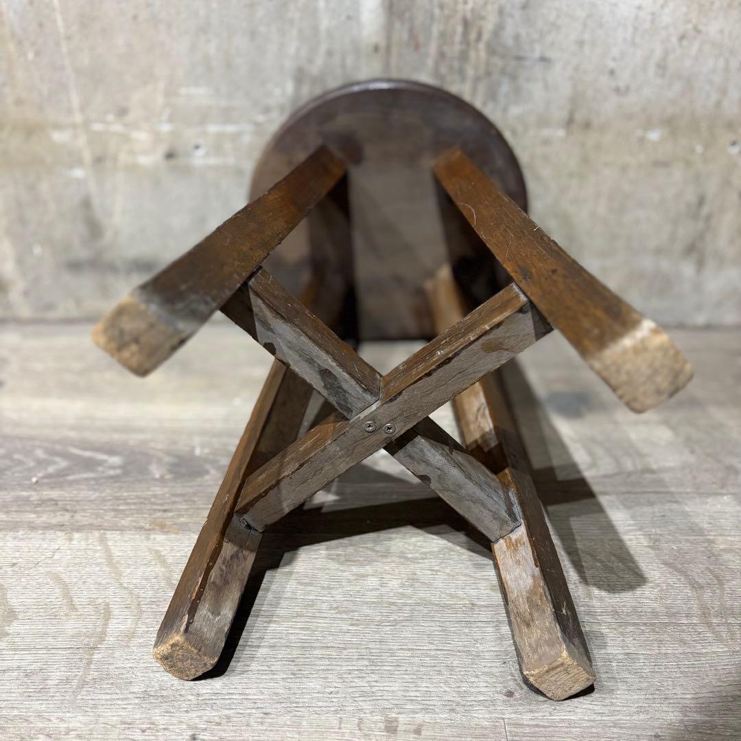 ヴィンテージ　丸スツール　ラウンドスツール　古道具
