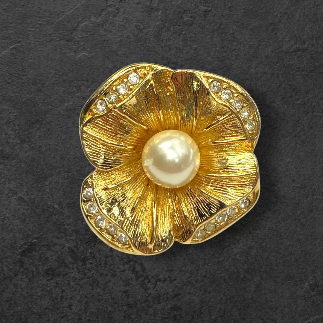 ヴィンテージ Dior パール花 ラペルピン 284