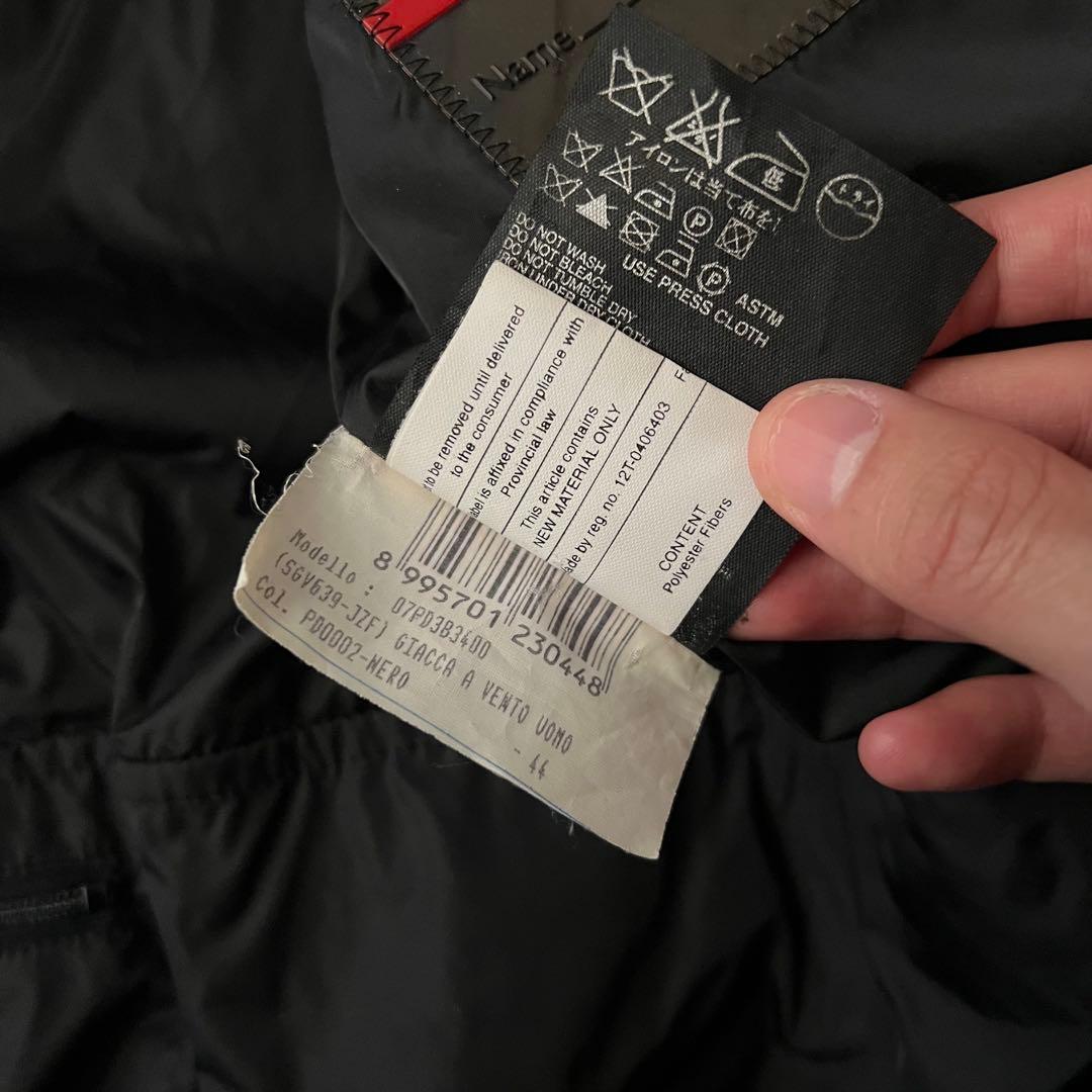 美品 PRADA SPORTS ナイロン 中綿ジャケット ラバーロゴ 黒 44