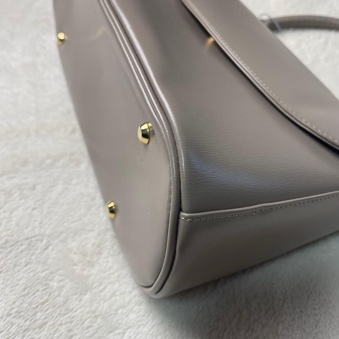 極美品 HAMANO 濱野皮革工芸 ロイヤルモデル フォーマルバッグ グレージュ