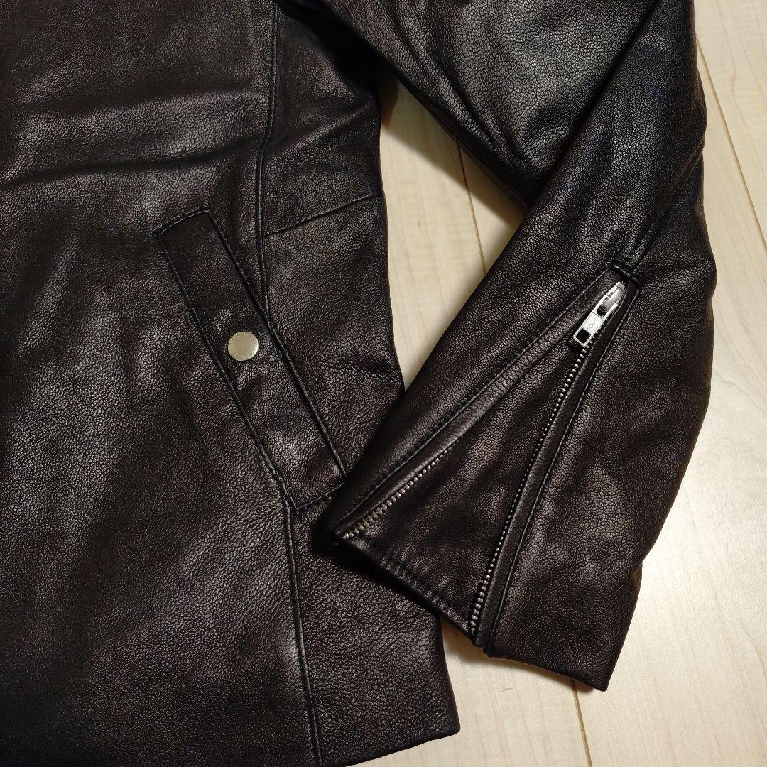 BEAUTY&YOUTH 黒 ゴートレザージャケット シングルライダース Ｌ