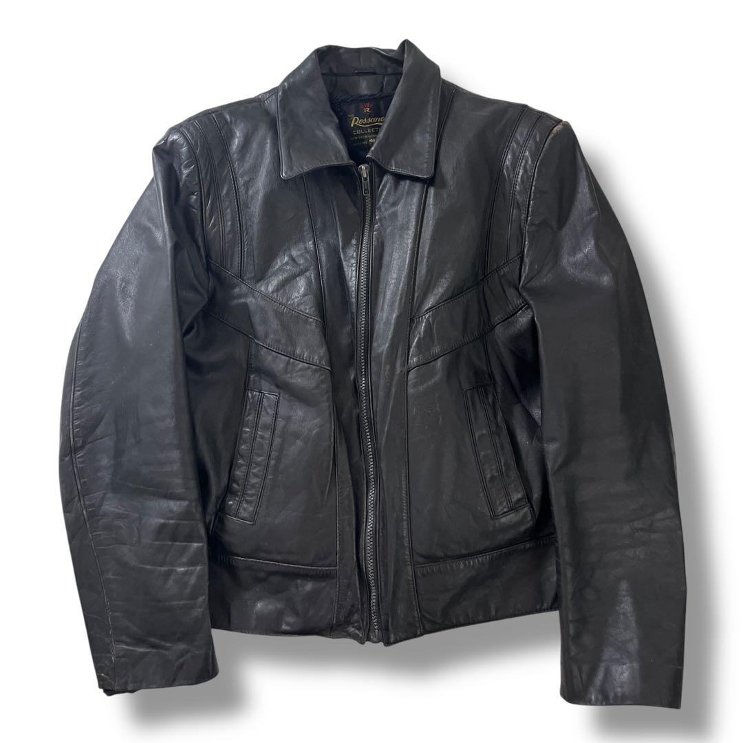 90s Rossano レザージャケット ライダース ボアライナー付 古着