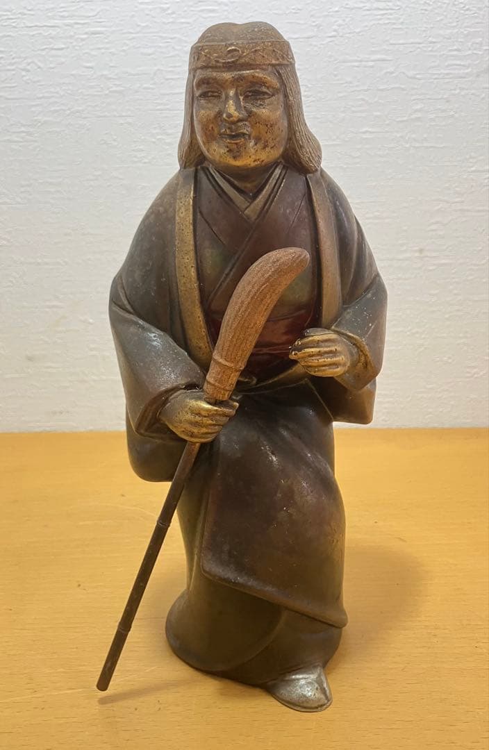 【置物】高砂人形 瑞穂 翁 嫗 日本人形 飾り 長寿 夫婦円満 縁起物 金属製