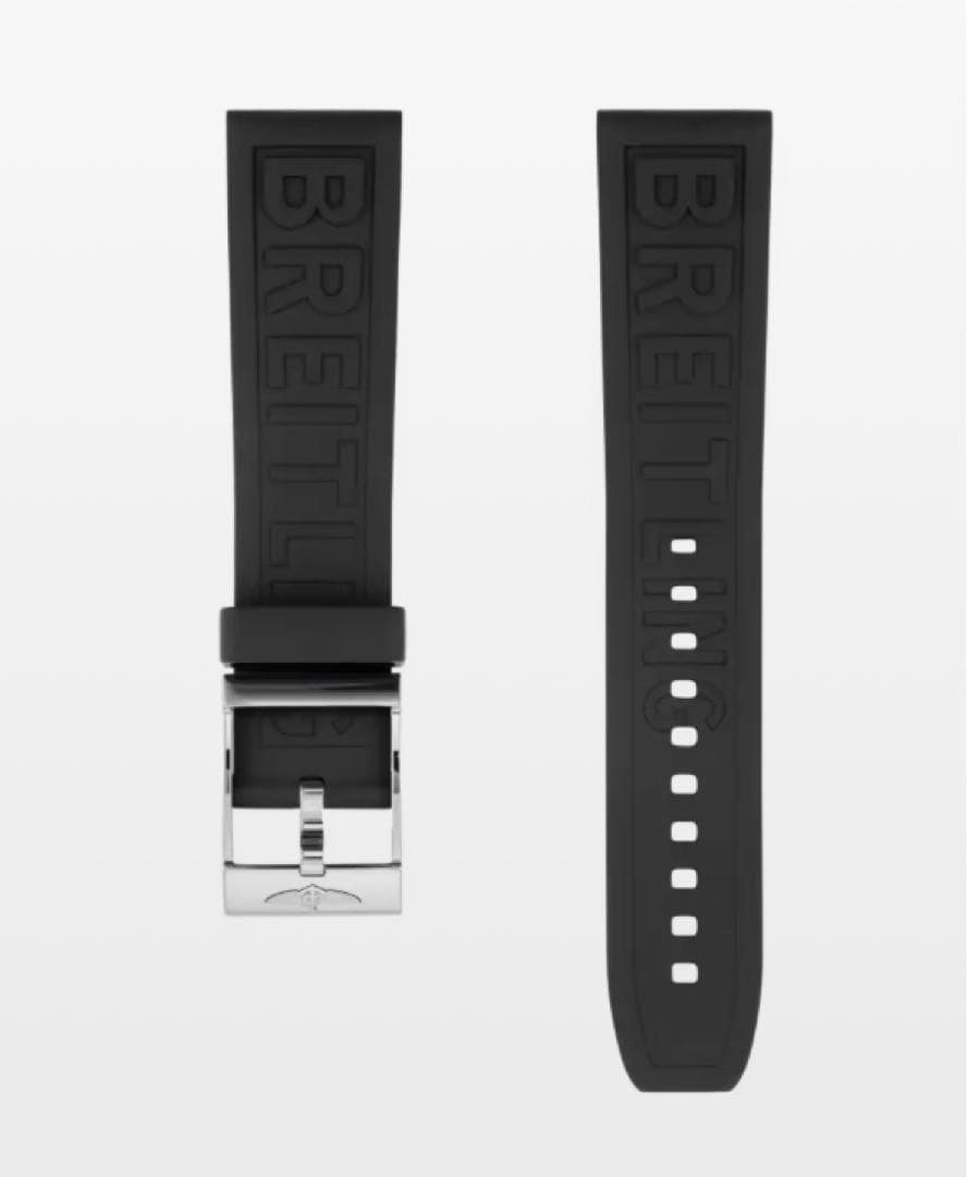 即購入OK、BREITLING ブラックラバーベルト