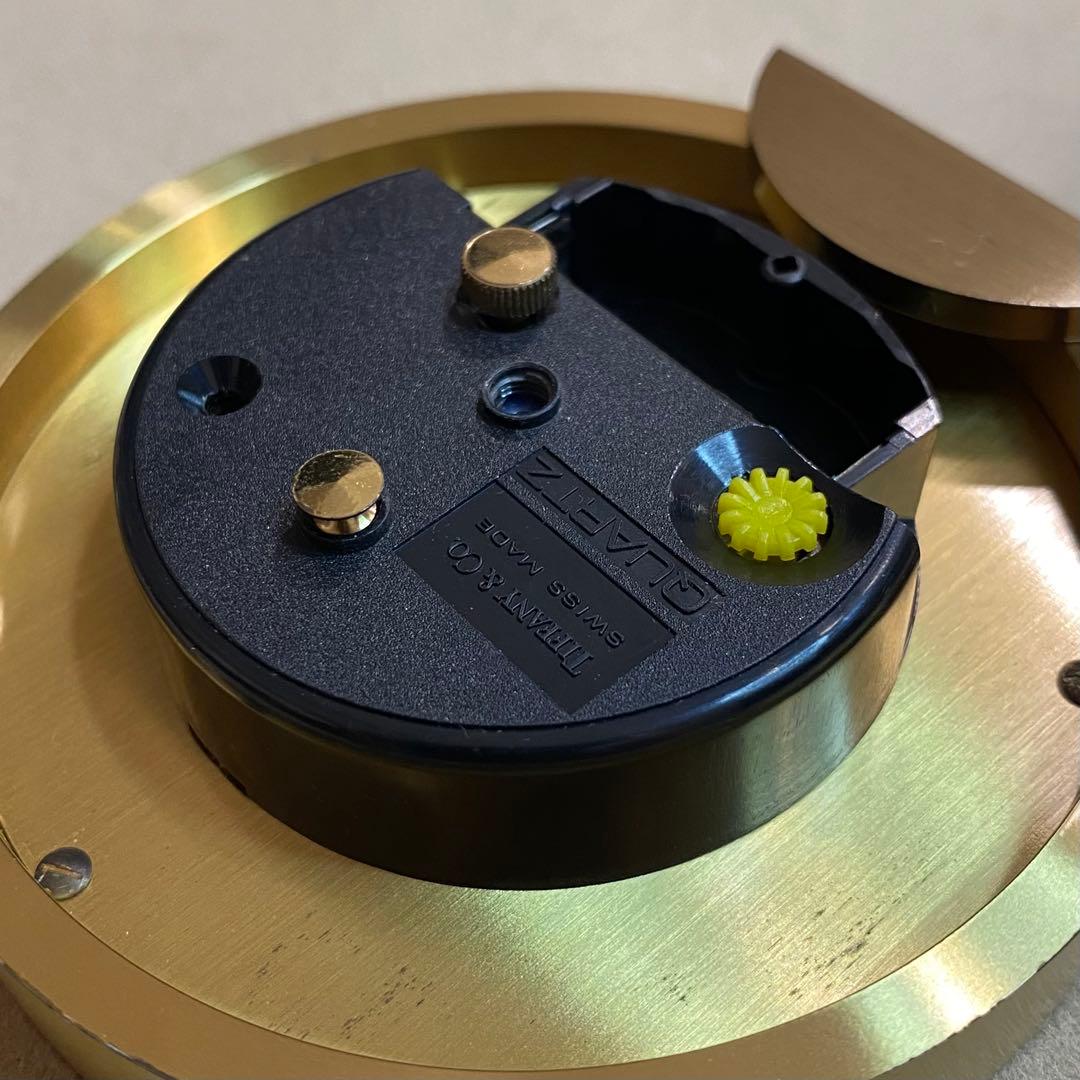 ティファニー テーブルクロックTiffany & Co. ゴールド 置時計 QZ