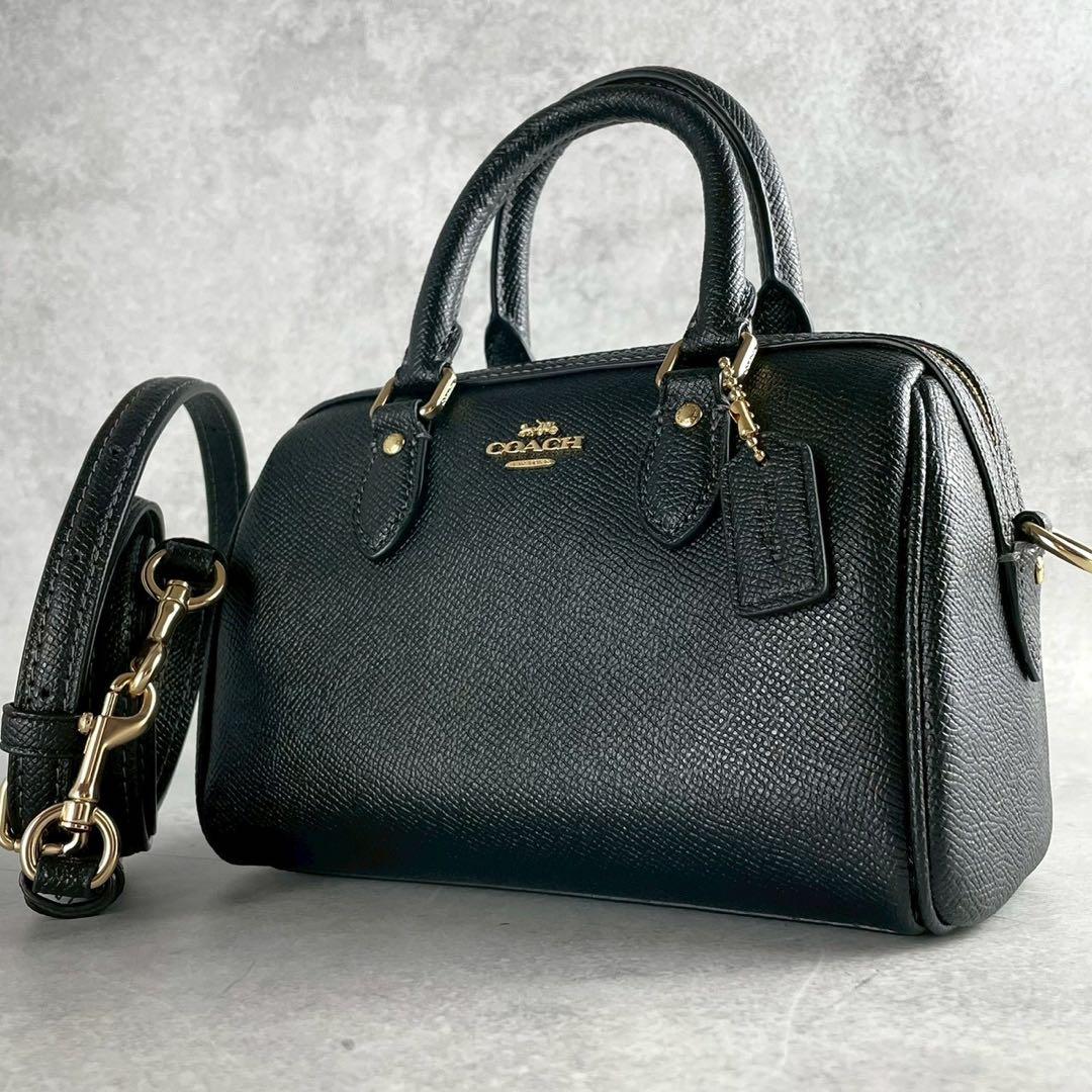 ✨極美品✨コーチ　 ミニ　ローアン　クロスボディバッグ　2way レザー　黒