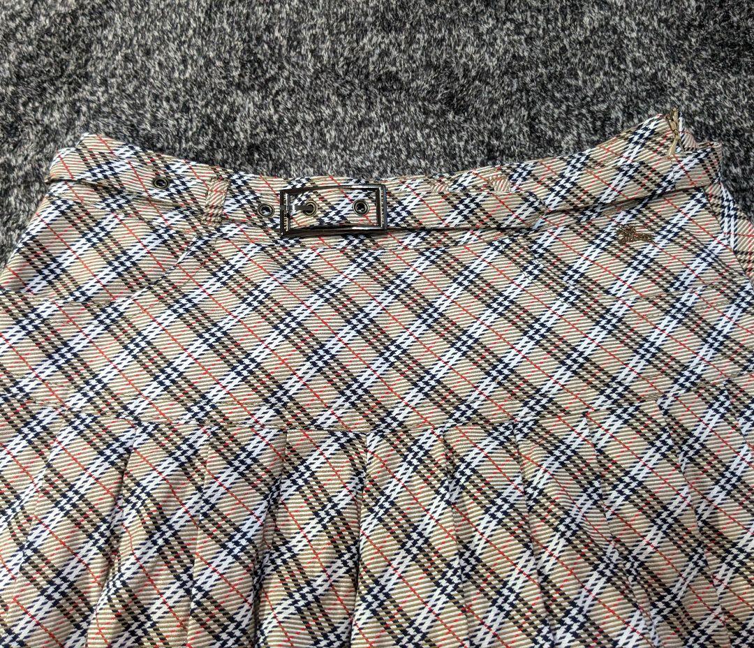 バーバリー　ノバチェック　キュロット　プリーツミニスカート　ベルト　ホース刺繍