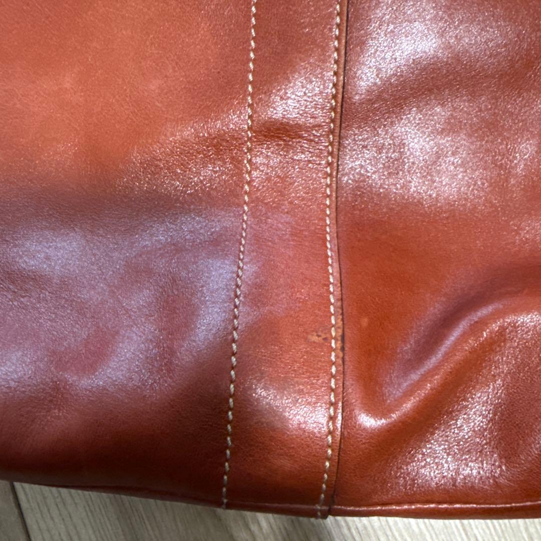 コーチcoach レッドブラウン レザー ショルダーバッグ