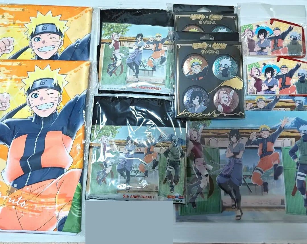 NARUTO　富士急　木ノ葉隠れの里5周年　フェイスタオル　絵馬　各2点