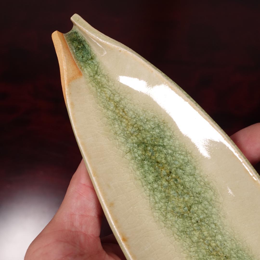 伊賀の名工 谷本光生 三田窯 伊賀葉皿 5客 共箱 長皿 先付 向付