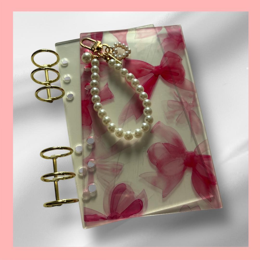 韓国製♡アクリルバインダー♡ピンクリボン♡A6貯金SAVING