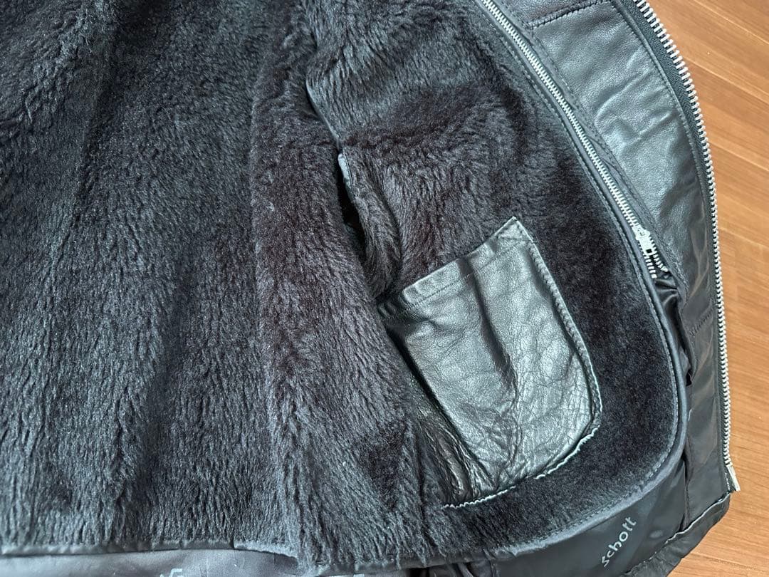 schott ショット裏地ボア付きシングルライダース 141オイルドカウレザー