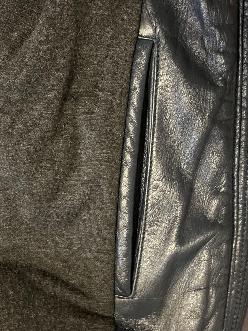 ARMANI COLLEZIONI シープレザージャケットNAVY 46