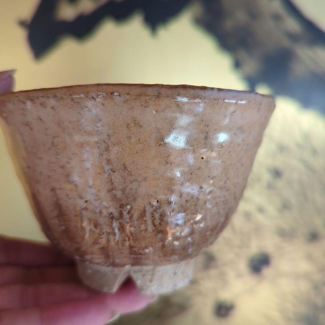 陶芸　茶道具　萩焼　名工　波多野善蔵　割高台汲出碗揃（湯呑み）五客【共箱栞付】