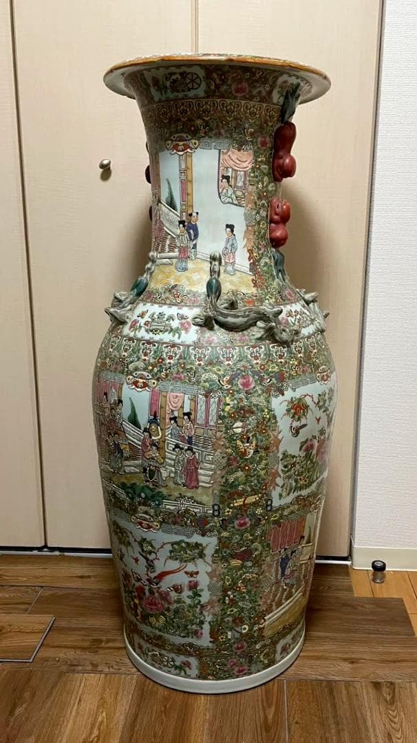 大花瓶　人物画　粉彩　飾り壺　花瓶 花器 壷 110cm