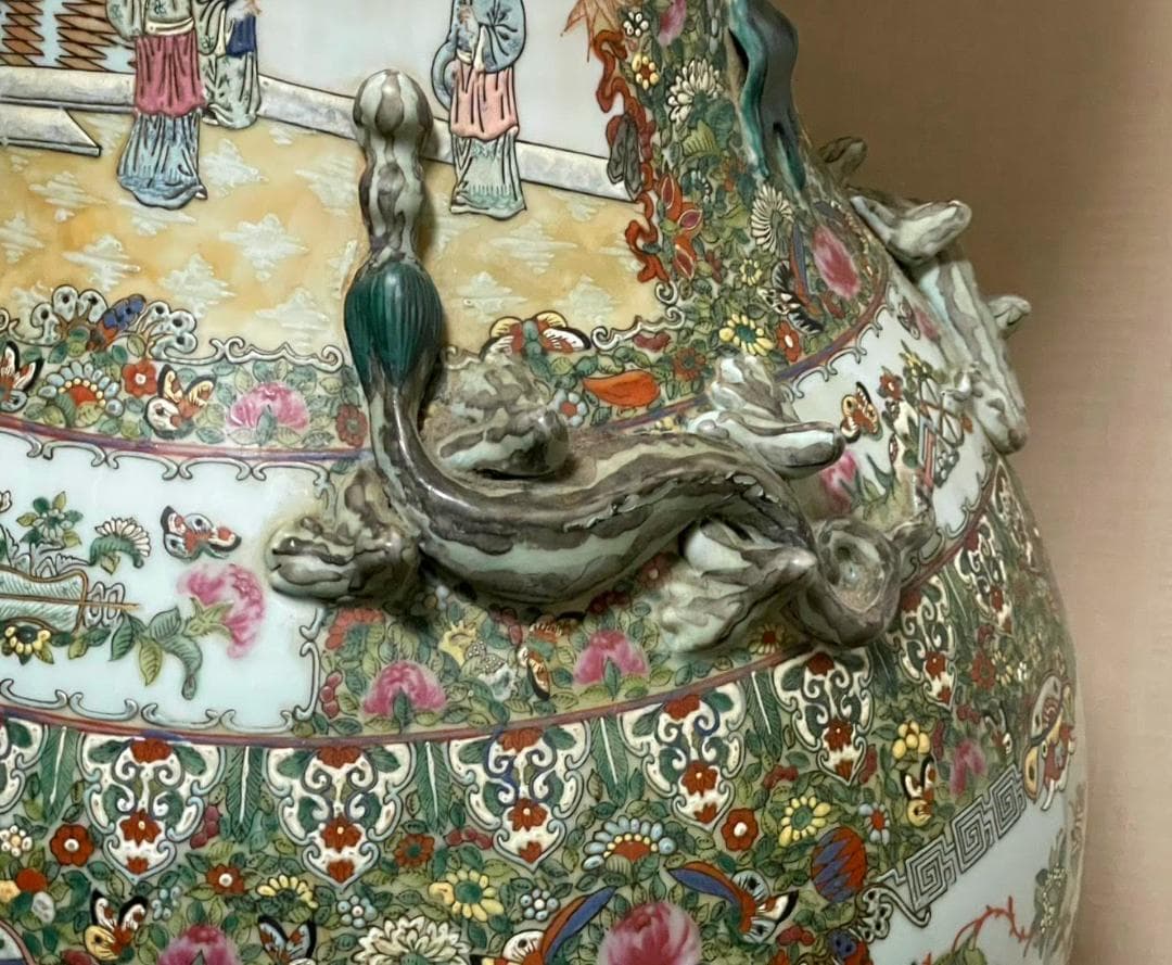 大花瓶　人物画　粉彩　飾り壺　花瓶 花器 壷 110cm