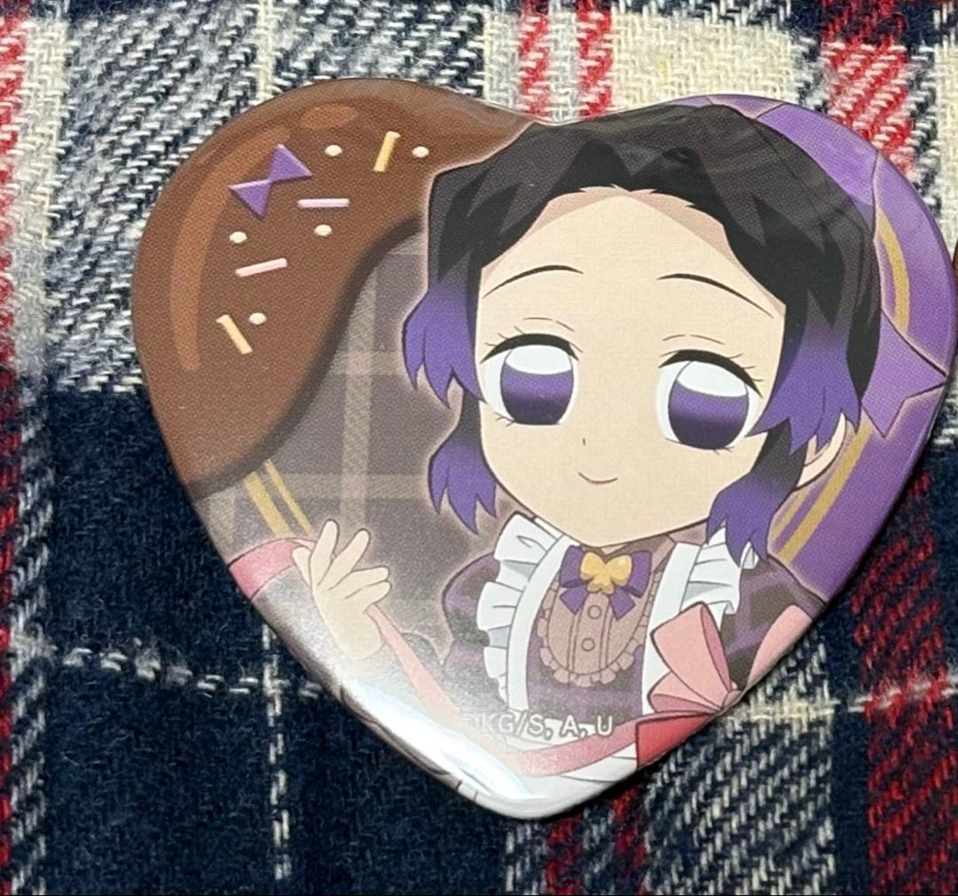 ②鬼滅の刃 バレンタイン ハート缶バッジ しのぶ