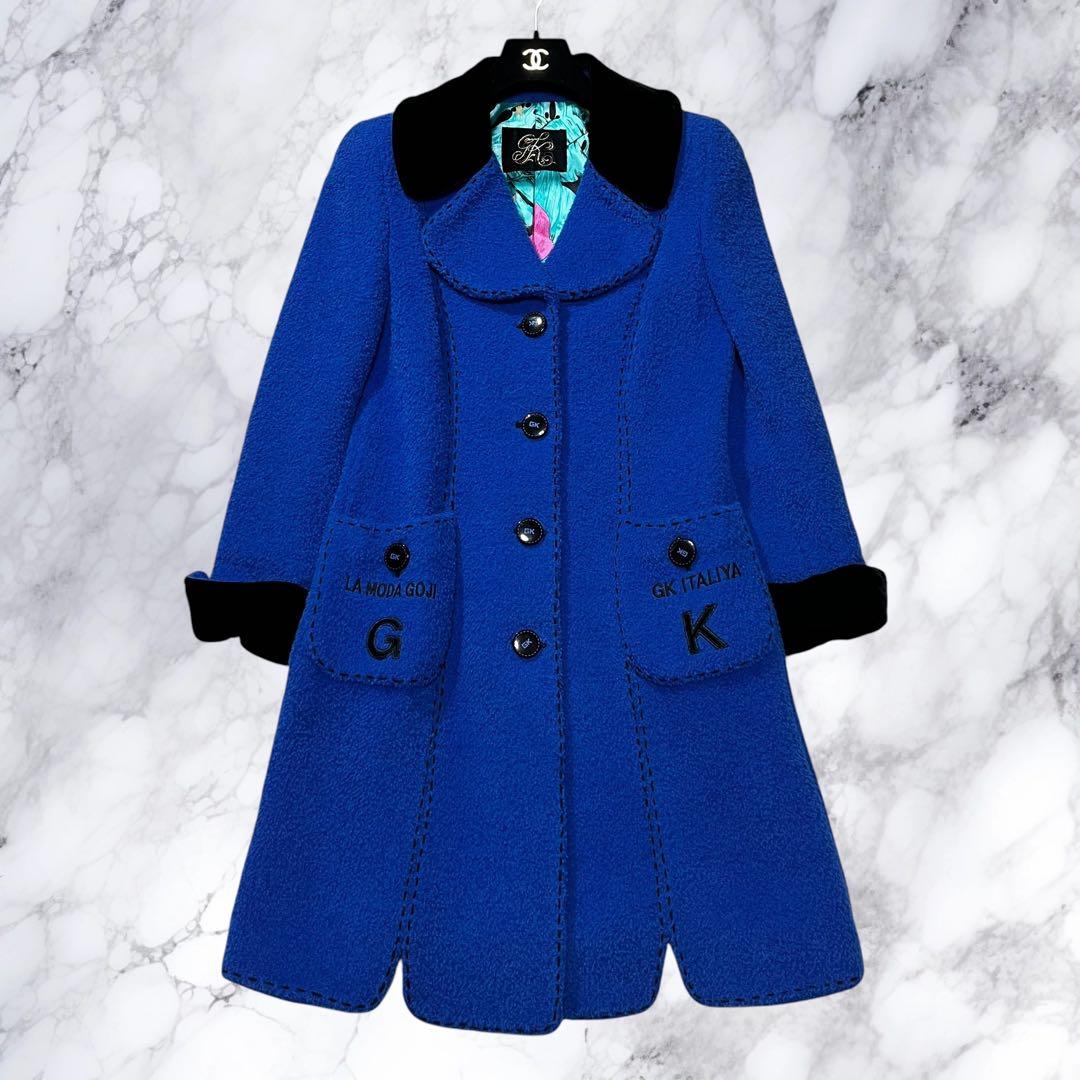 伊太利屋 イタリヤ チェスターコート アルパカ ウール レオパード ボタニカル