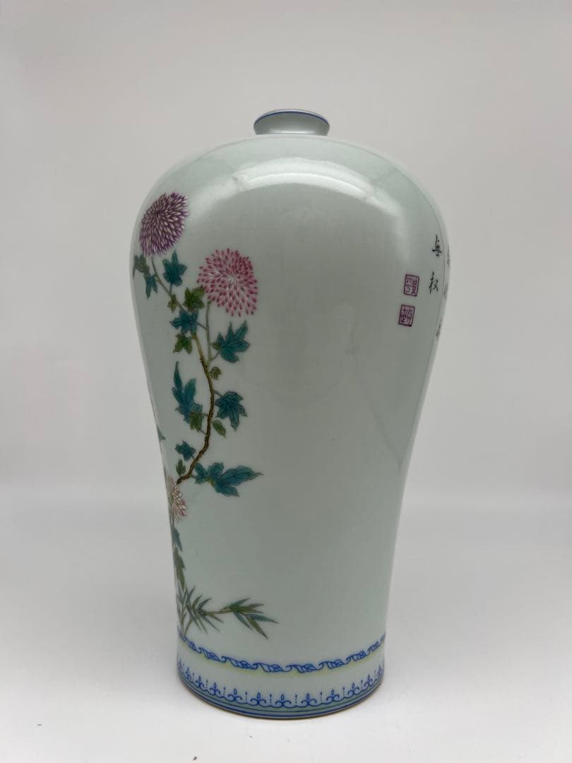 中国民国〜50年代の粉彩梅瓶唐物古美術品　江戸アンティーク骨董コレクション青磁