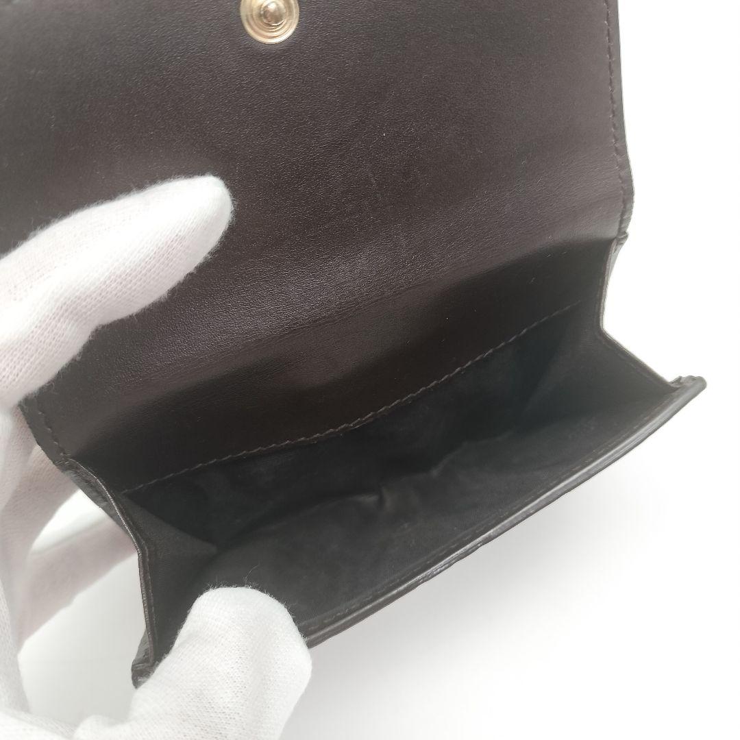 極美品✨グッチ　折り財布　シマレザー　ダークブラウン　GG柄