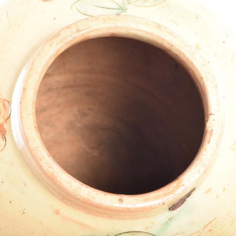 中国　唐三彩　花文　蓋壷　蓋物　C　6967