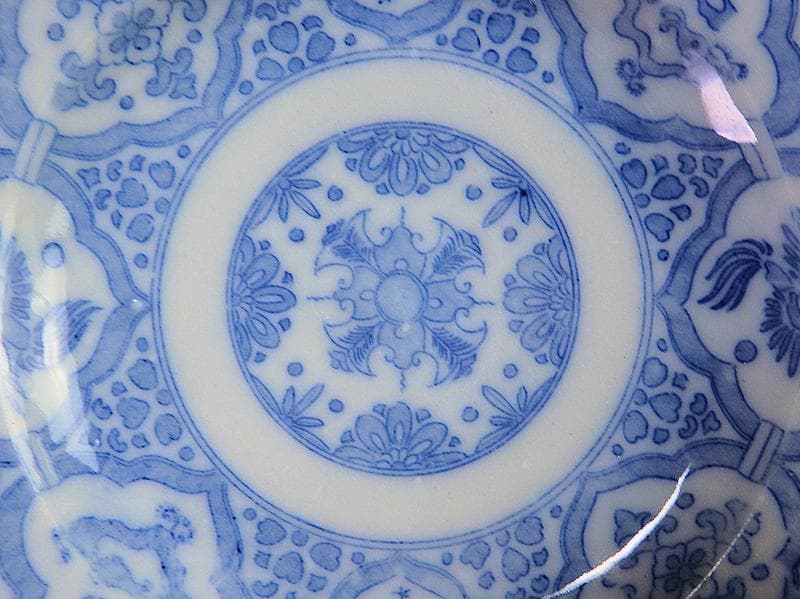 伊万里　印判　花に鳳凰　来栖紋の図　手塩皿　５枚　D567A-BNw