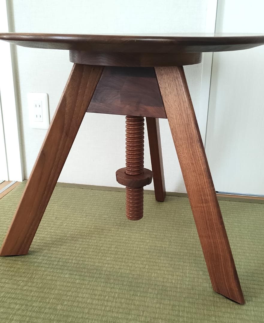 広松木工 サイドテーブル ウォールナット ブラウン 高さ調整可能