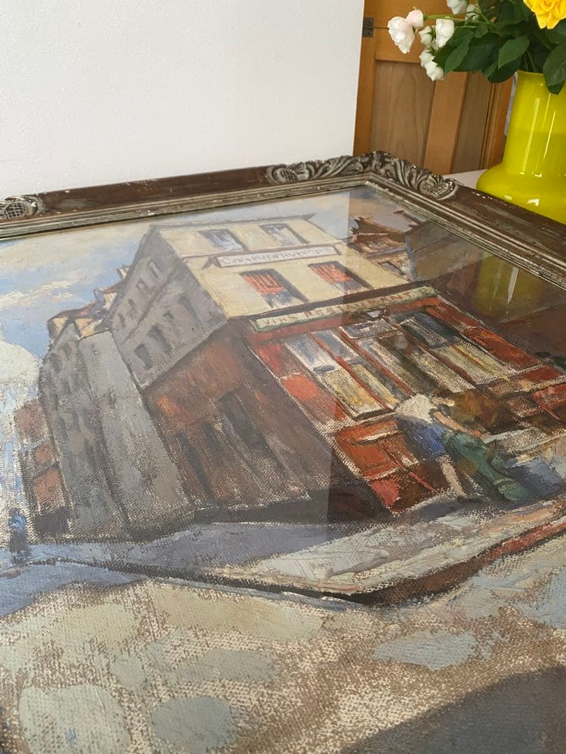 フェルナンド　ラバル　パリ風景　アンティーク　油絵　 油彩画　額縁