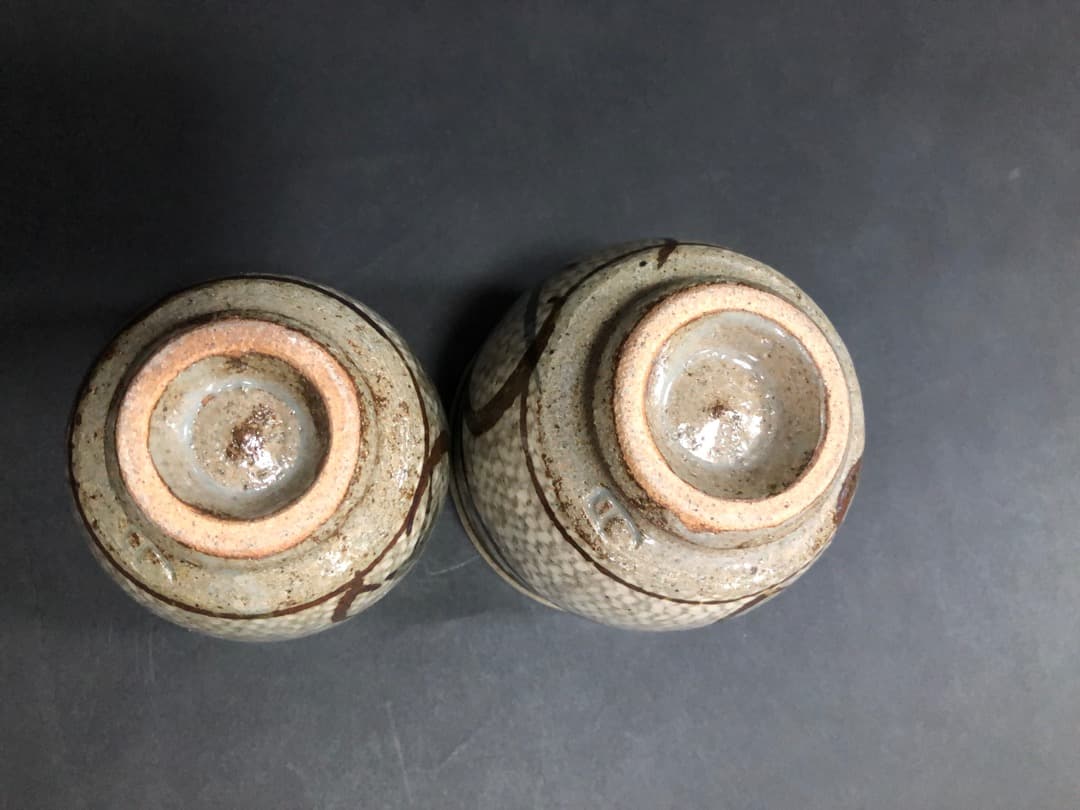 人間国宝　島岡達三　益子焼　象嵌夫婦湯呑　汲出　茶道具　美品