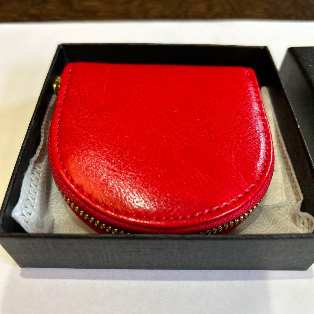 【皇居限定】赤　馬蹄型小銭入 ケース　財布