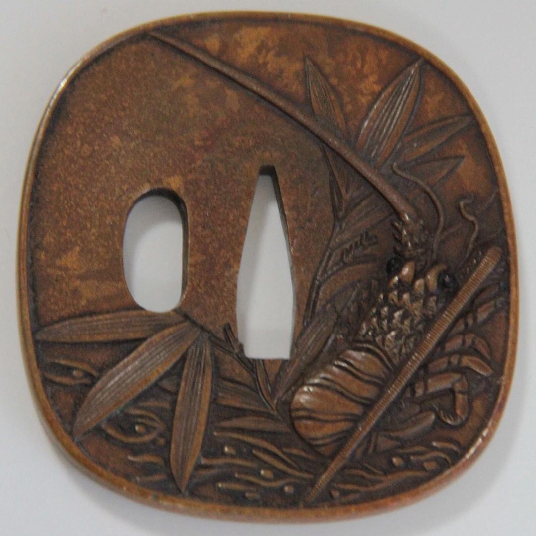 伊勢海老 鐔　刀鍔 日本刀 装具 刀装飾 つば 武具 ツバ