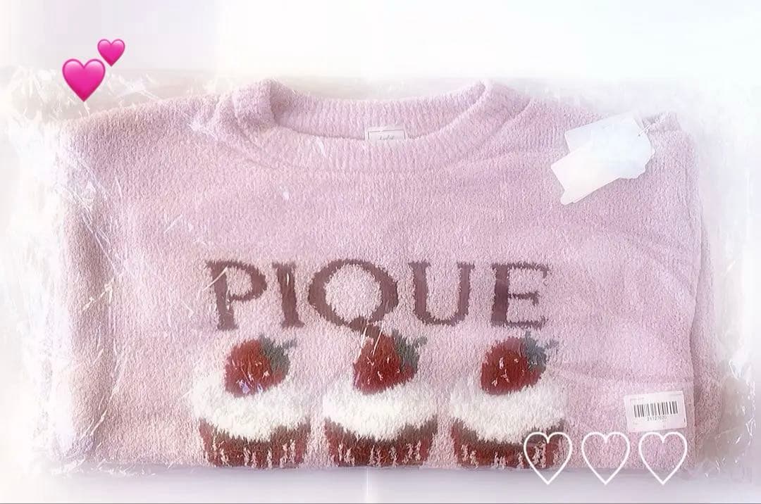 完売　ジェラートピケ♡いちごカップケーキ　モコモコニット　パジャマ　ルームウェア