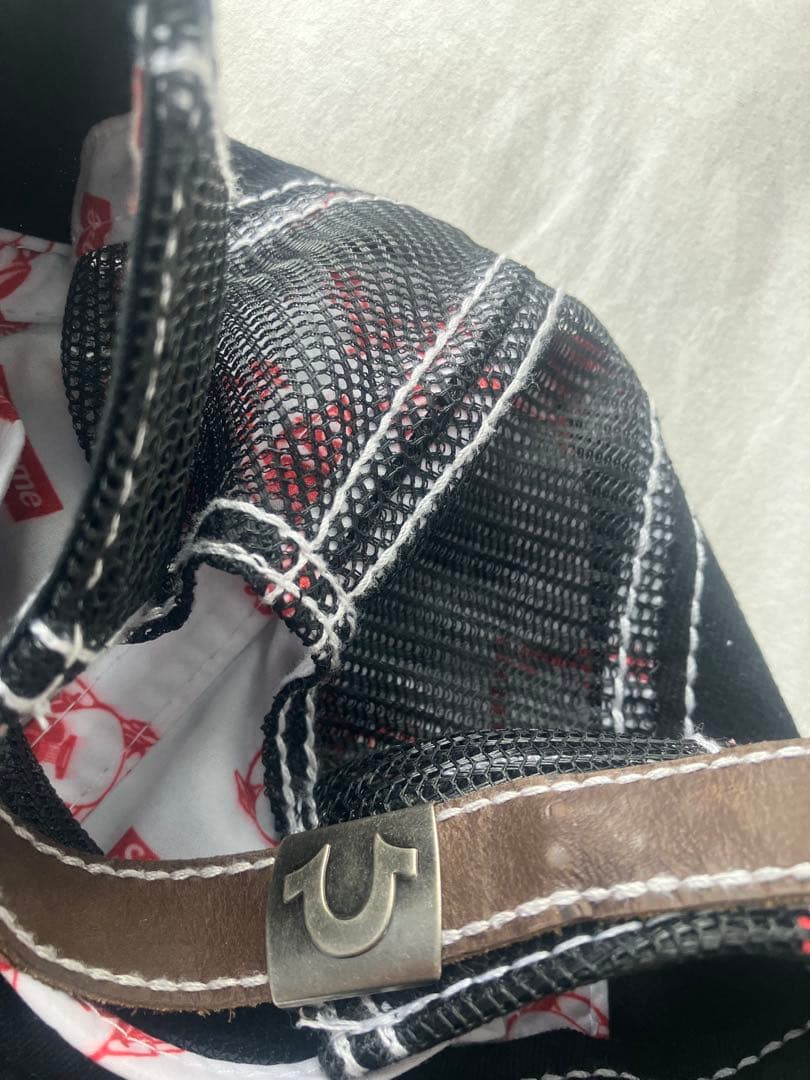 Supreme TRUE RELIGION ダメージ加工キャップ 黒