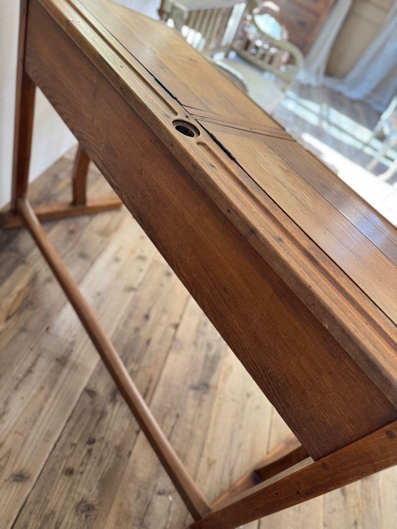 1900s初期 フランスアンティーク 2人掛けスクールデスク